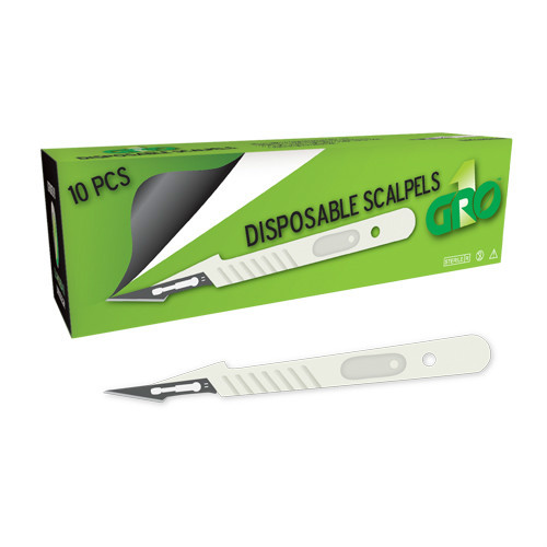 Gro1 Sterilized Scalpels 10 Pack  for Cloning Propagation Cuttings Plants