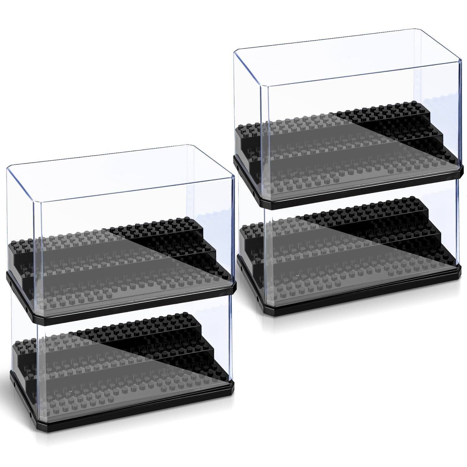 Miniature Display Case Set - 4 Pack Acrylic Storage Boxes for Action Figures & C