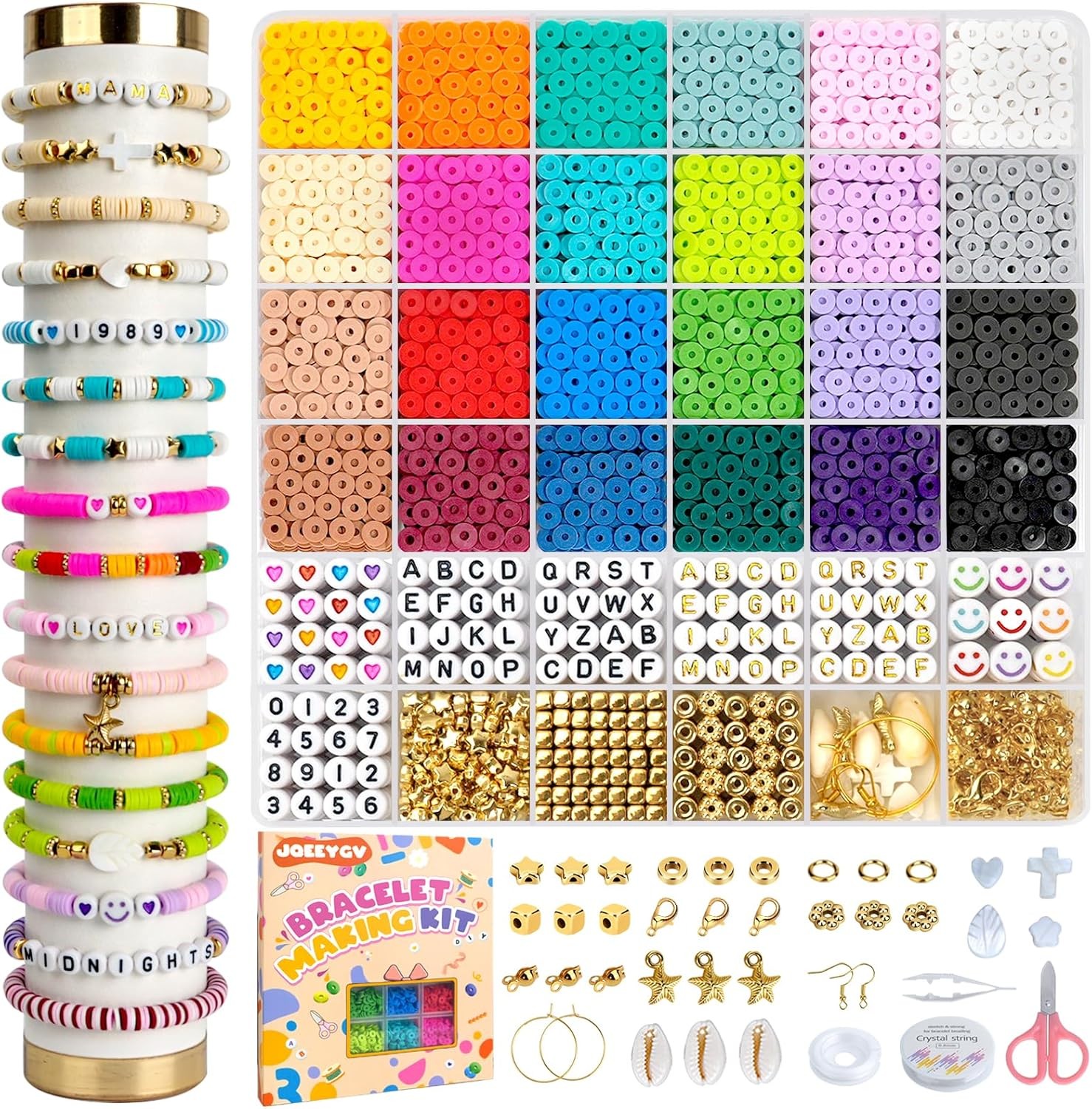 JQEEYGV 5500pcs Clay Beads Bracelet Making Kit 24 Colors L, 24colors