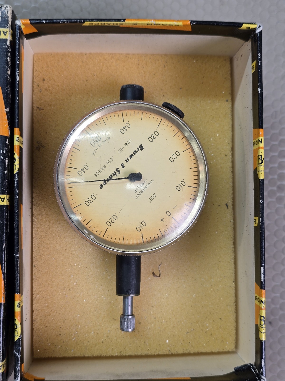 Brown & Sharpe 8241-612 Dial Indicator .050" Range .001" Grad Shock Proof USA AG