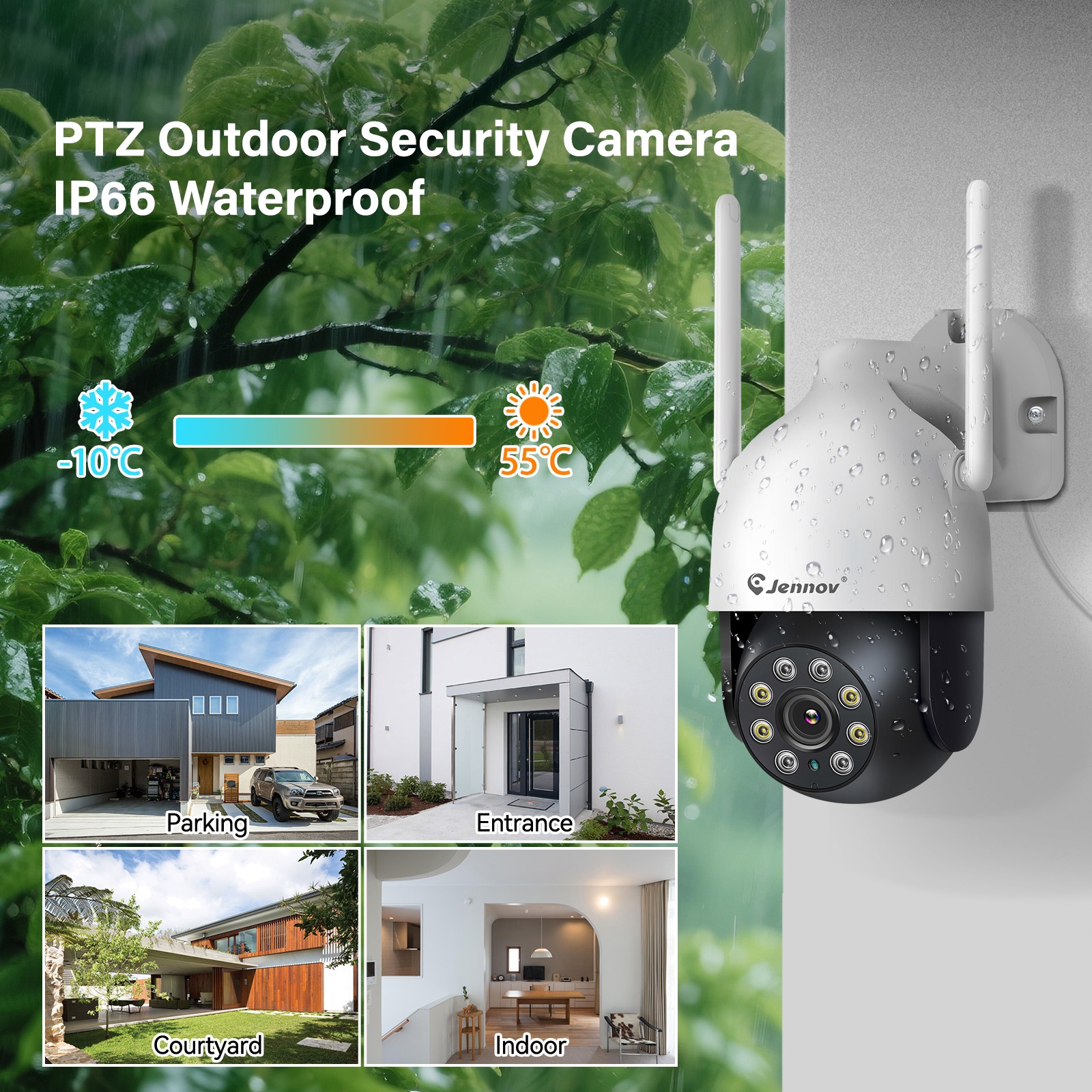5MP PTZ Security Camera System Outdoor Wireless Audio CCTV 10CH NVR Night Vision