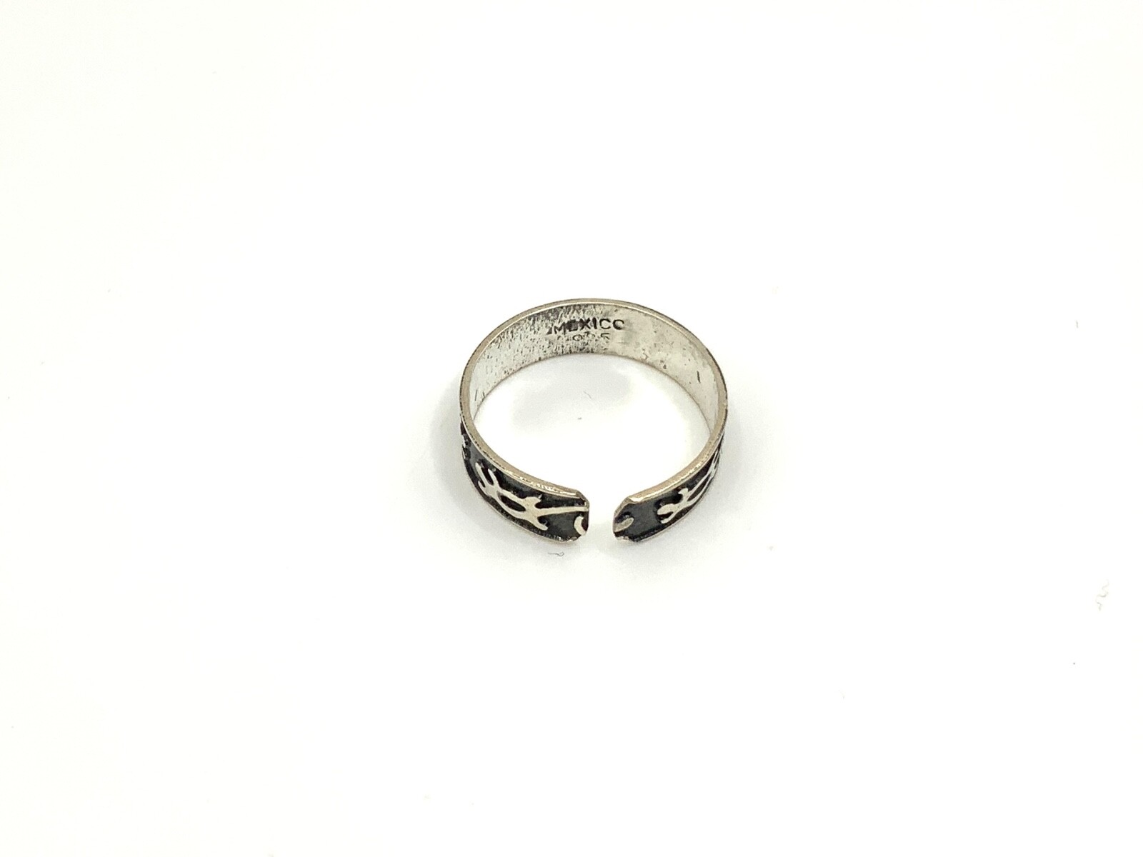 Signed MEXICO Lizard TOE BAND RING STERLING SILVER 925 SIZE 5 ADJUSTABLE