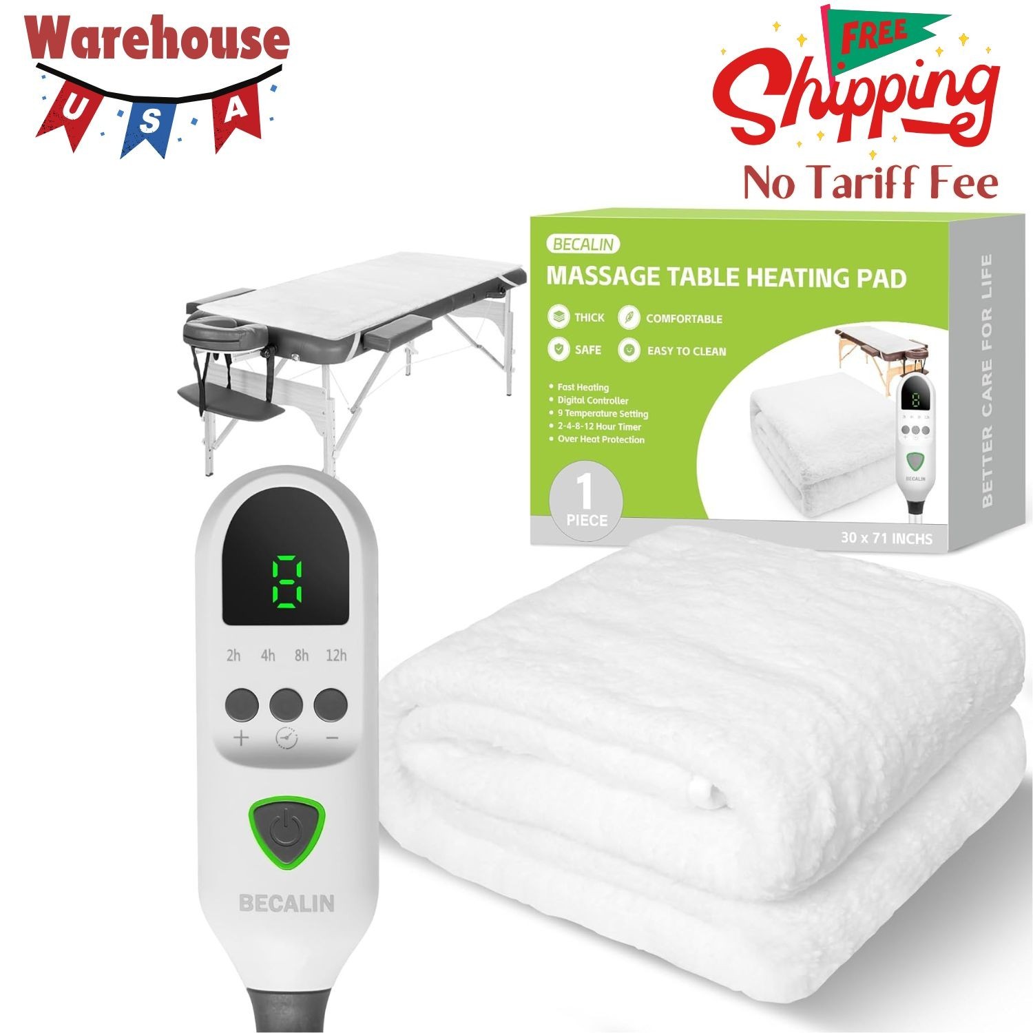 Massage Table Warmer Heating Pad Professional SPA Massage Bed Warmer with Timer