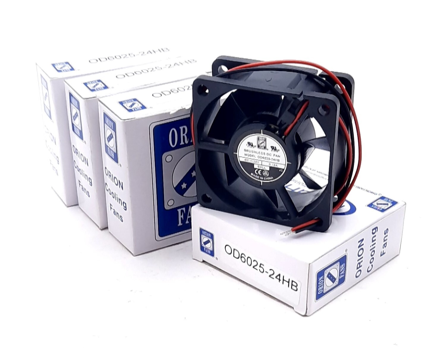 Lot of 4 Orion OD6025-24HB DC Axial Cooling Fan 24VDC, 0.15A, 25CFM, 3800RPM