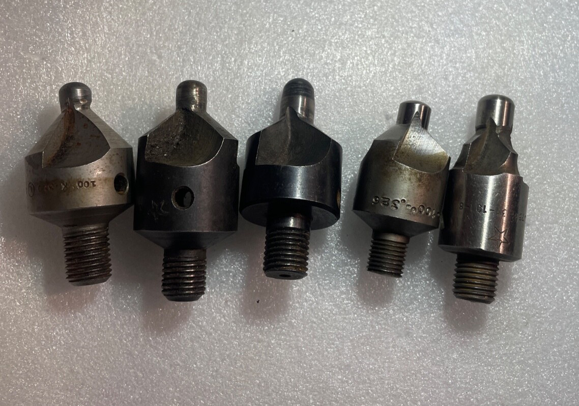 5X MIX LOT Flute HSS  Degree Piloted Countersink 7/16-20 Threaded Shank