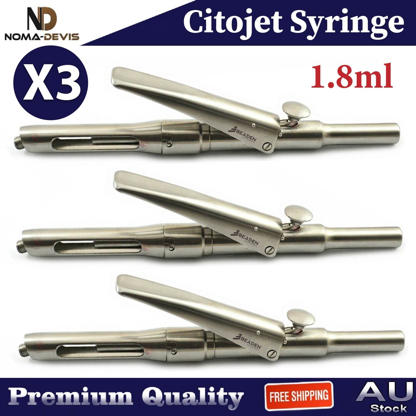 Aspirating Intraligament Citojet Syringe Pen Type Anaesthetic Injecting 3 Pieces