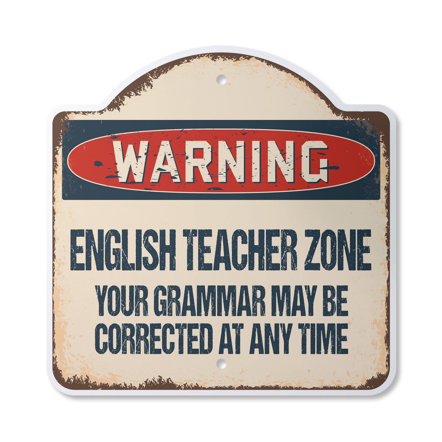 English Teacher Zone Plastic Sign School Supplies Junior High Xmas