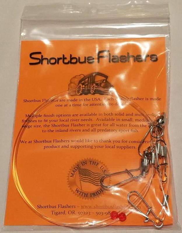 SHORTBUS 18" STIFFY FLASHER LEASH(2) (200# MONO BUMPER)