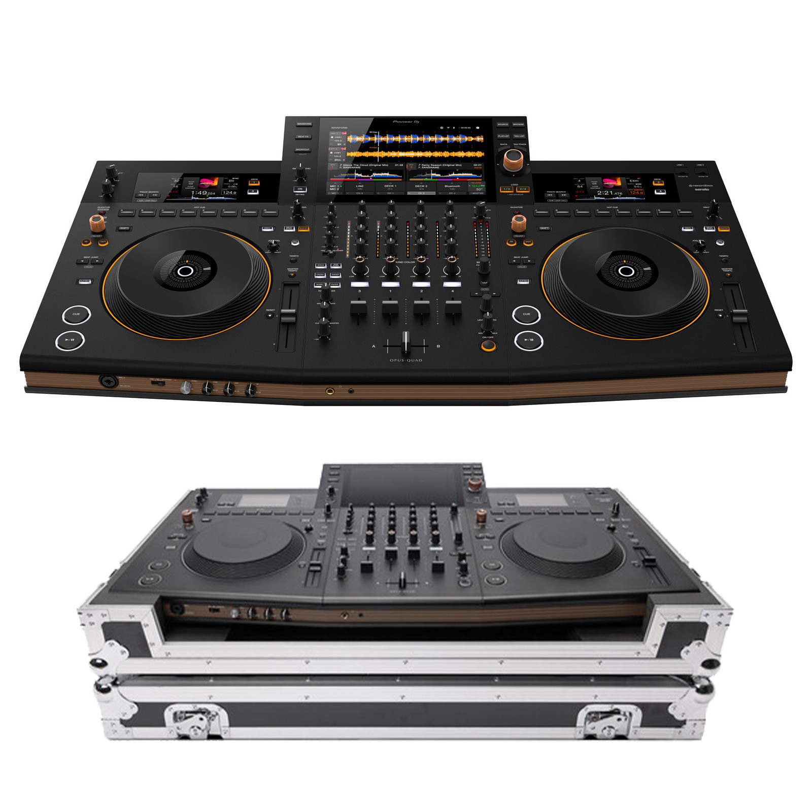 Pioneer DJ OPUS-QUAD All-in-One DJ System + Magma Road Case with Wheels