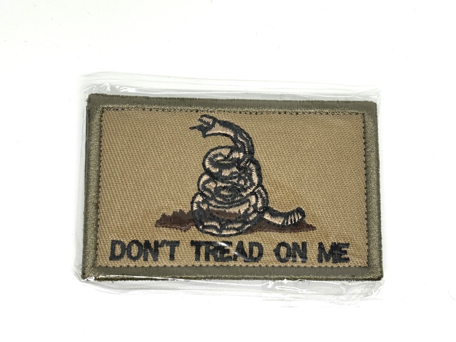 Hook and loop Fastener  Patch Gadsden Don't Tread On Me brown  3x2"