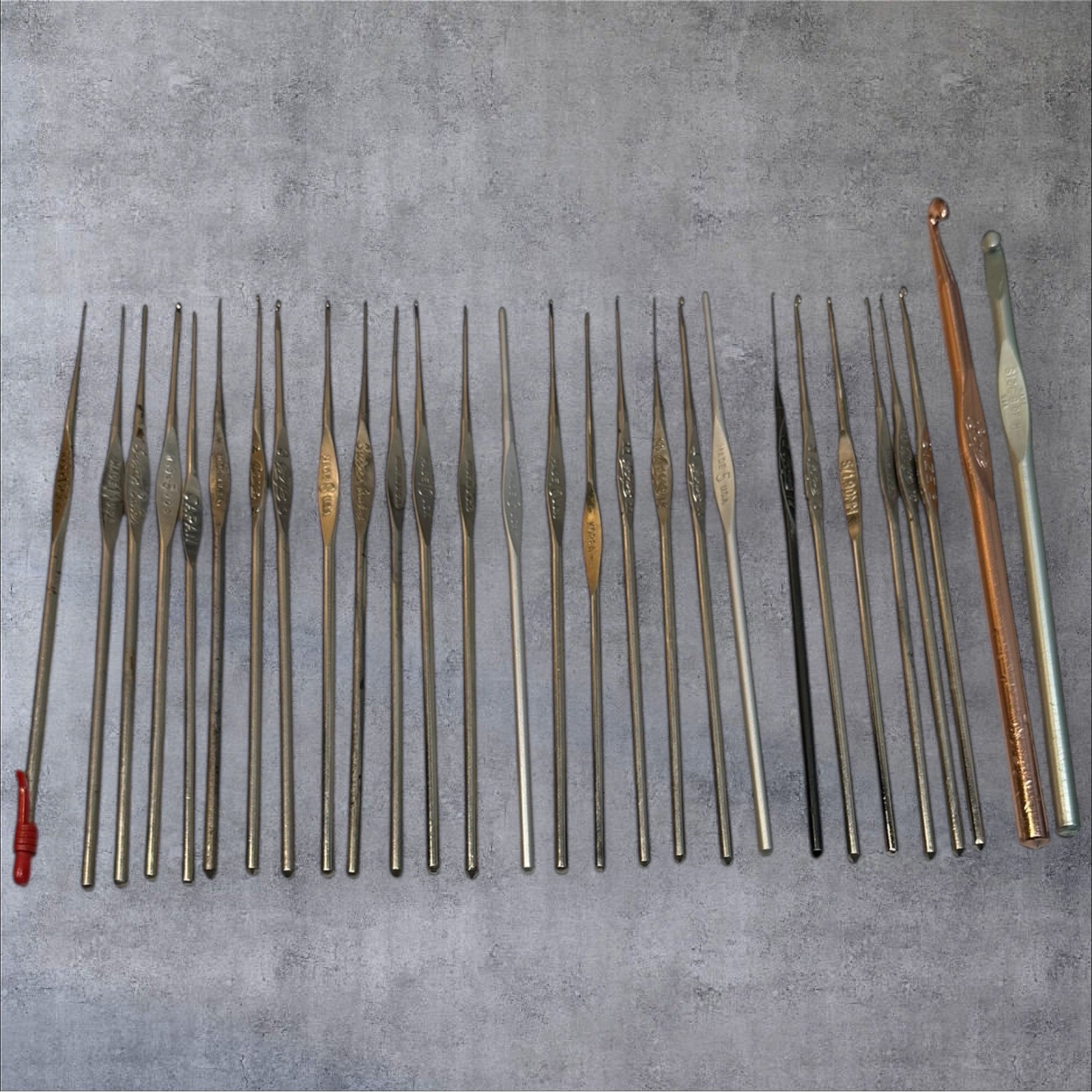Vtg L'Oreal & Boye & Susan Bates Mixed Steel Metal Lace Crochet Lace Hooks Lot