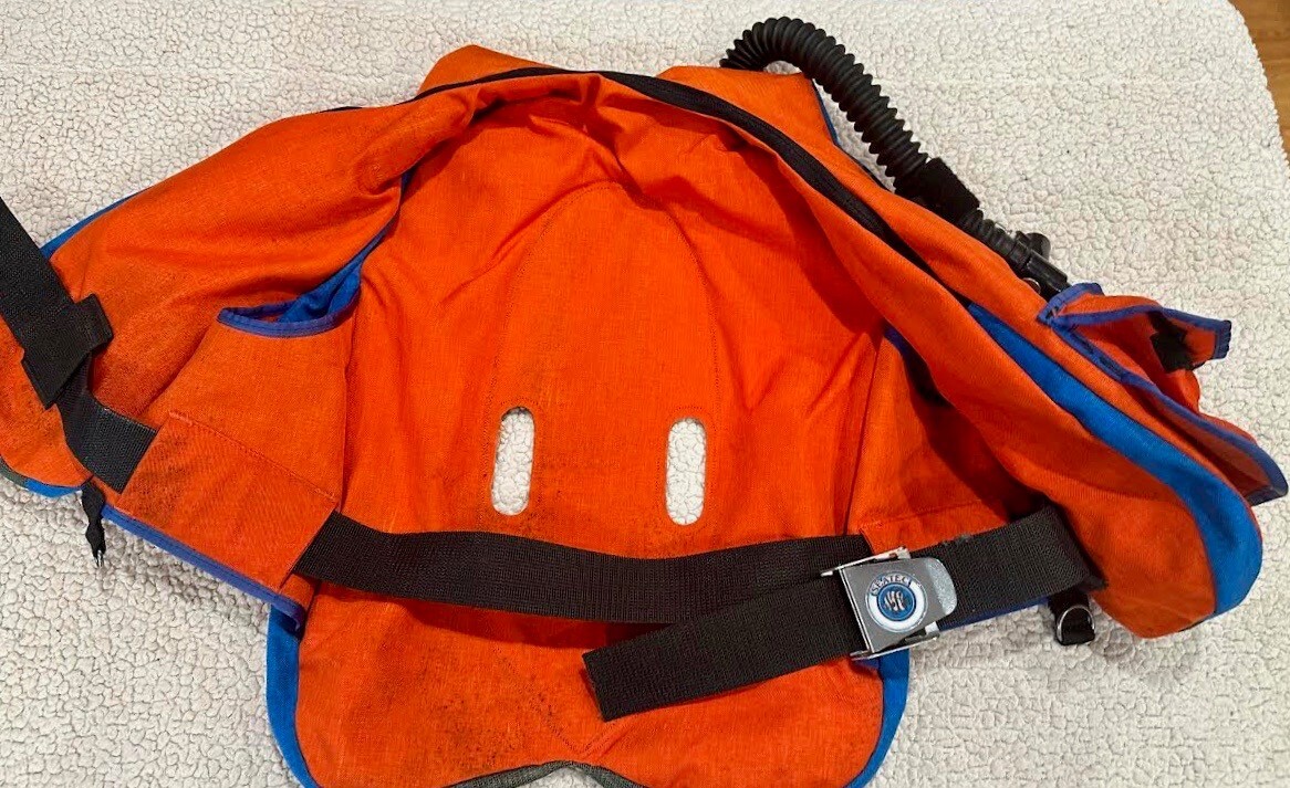 Vintage Seatec Diving Vest Scuba Diving Buoyancy Orange - Medium