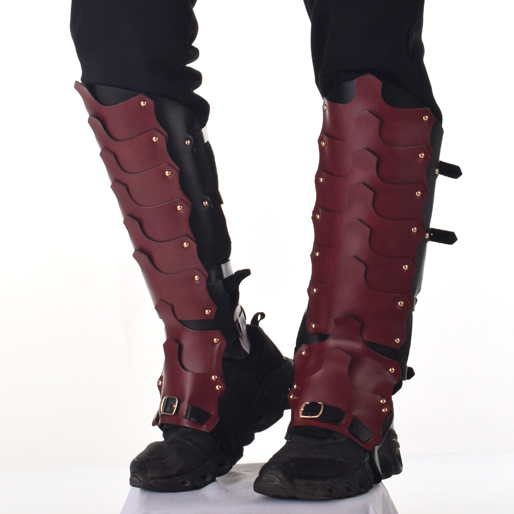 Medieval Shoes Cover Buckle Cosplay Leather Armor Soldier Knights Boots Cover