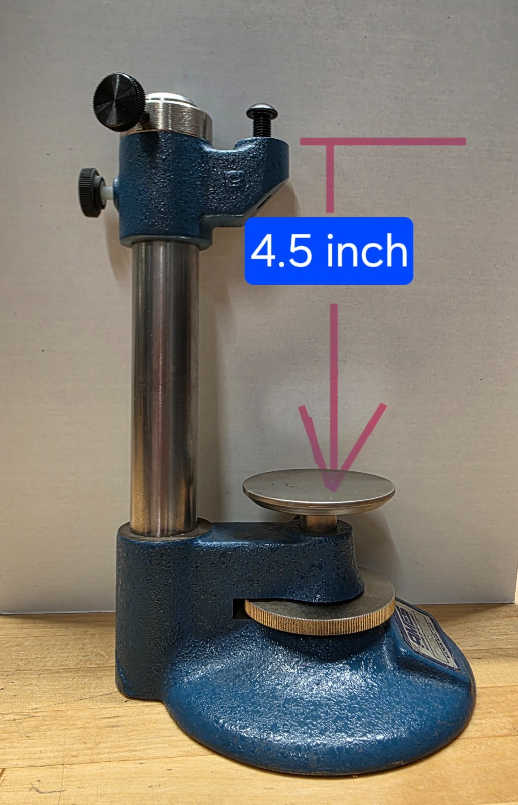 B.C. AMES Co., 3W Indicator Stand with fine adjust table.