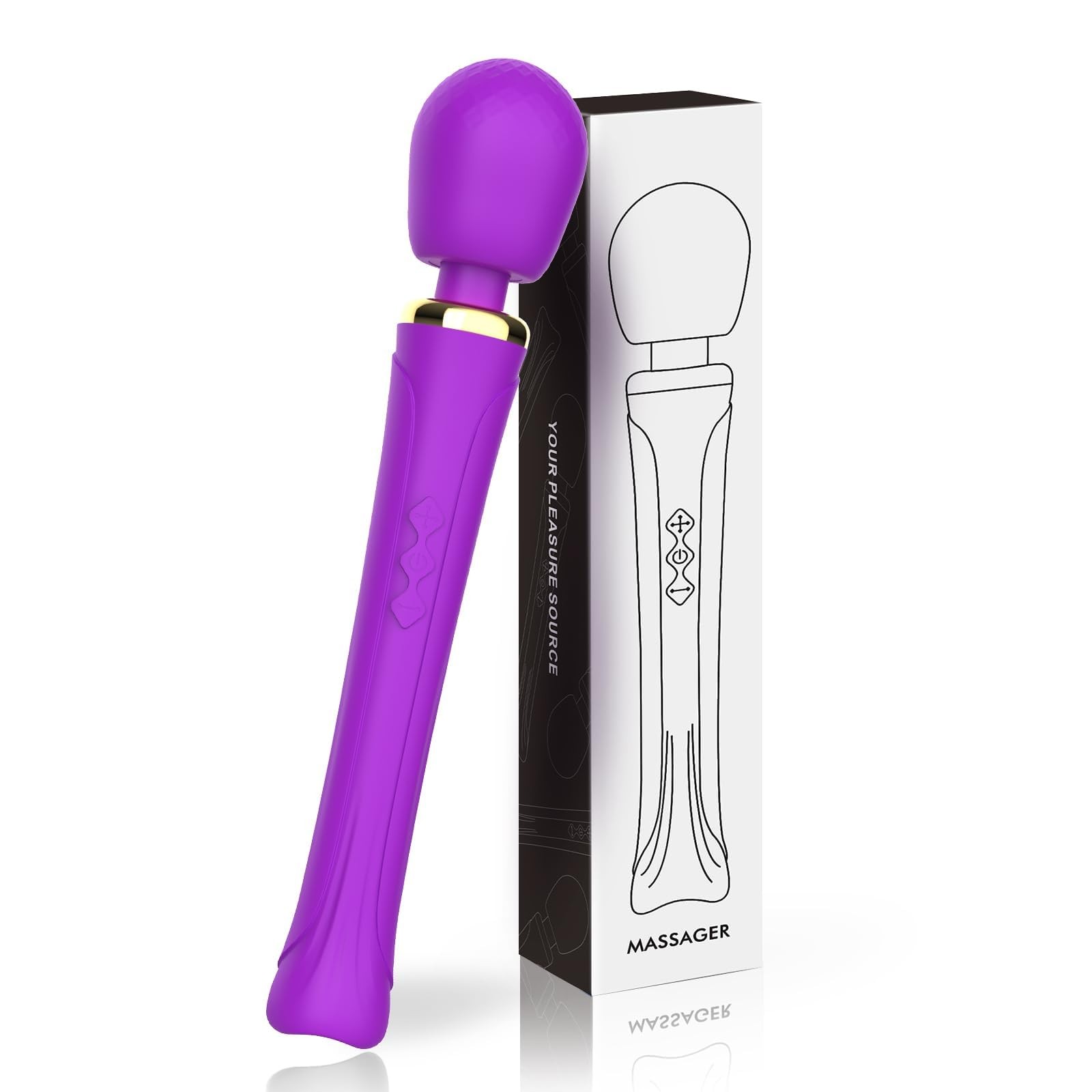 Smmgqeee Rechargeable Personal Wand Massager - Travel - Quiet - Purple