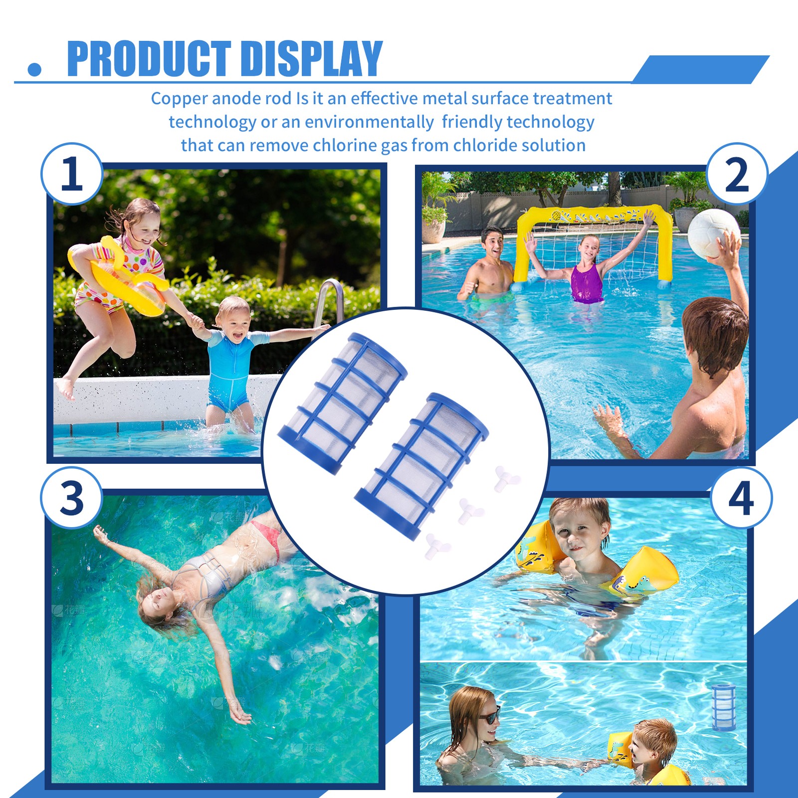 2PCS Replacement Screen for Solar Pool Purifier Cleaner Ionizer C3I71862
