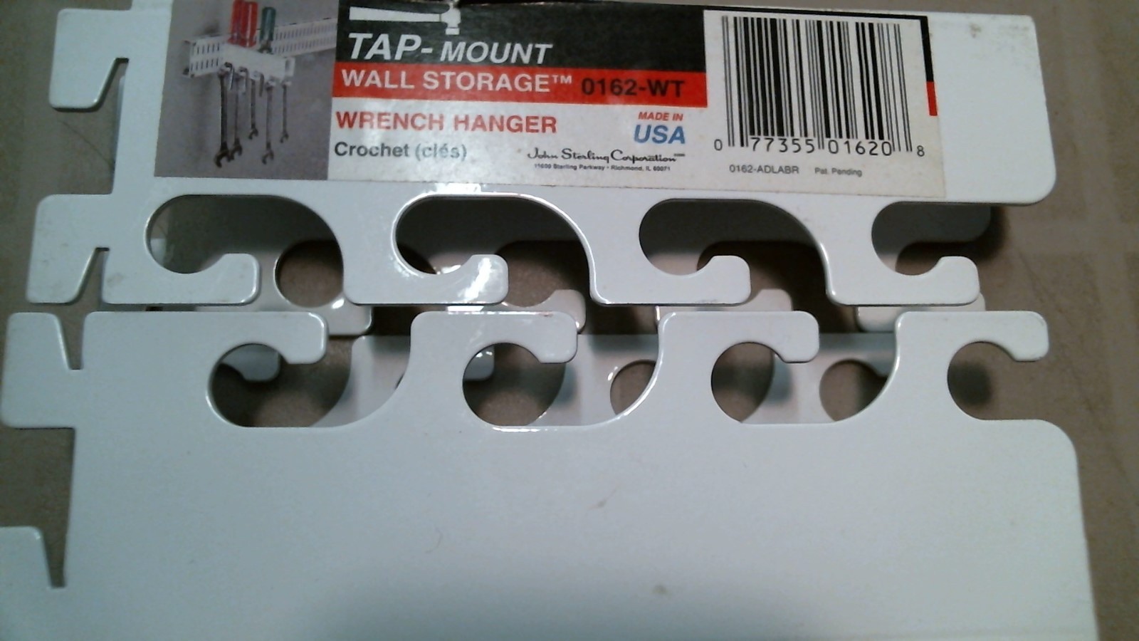 John Sterling 0162-WT White Tap Mount Wrench Holder 2 Per Order FREE SHIPPING