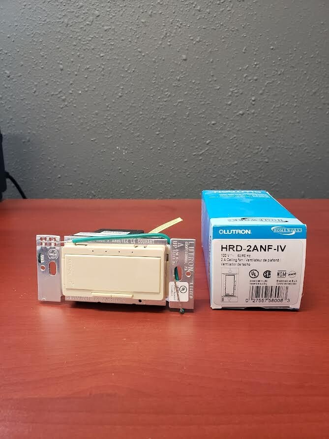 Lutron Homeworks HRD-2ANF  2 AMP Ceiling Fan Switch - HRD-2ANF-IV 1 miss set scr