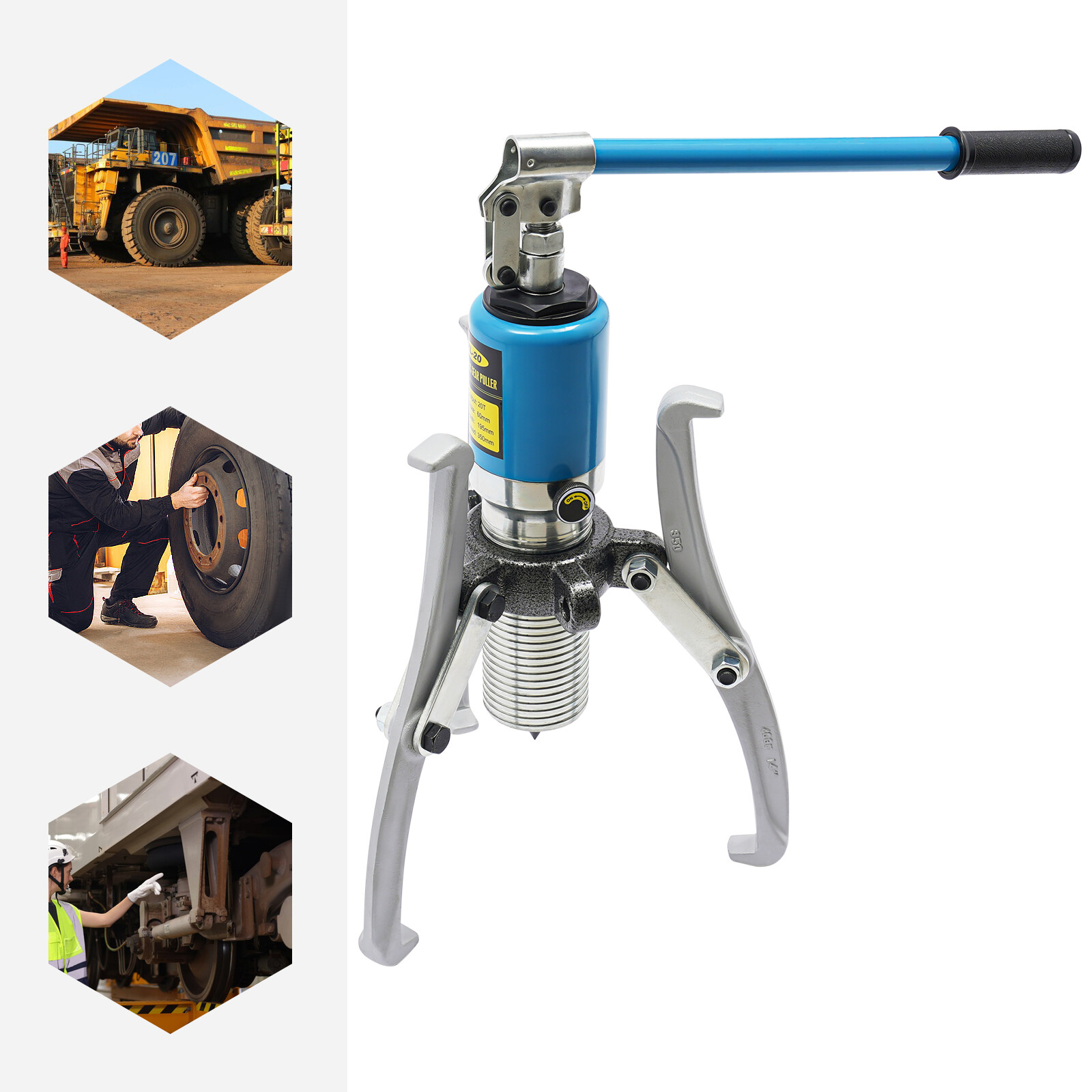 YL-20 Hydraulic Pulling Separator Tool Kit Gear Puller Wheel Bearing Puller Kit