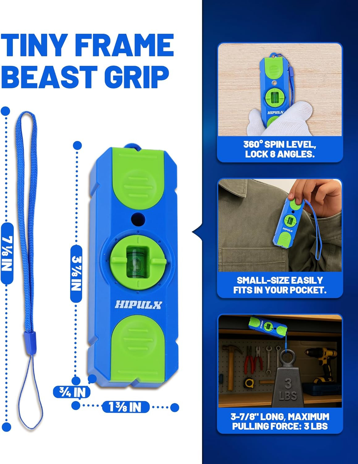 Magnetic Stud Finder with 360° Level - Professional Grade Wall Scanner with Extr