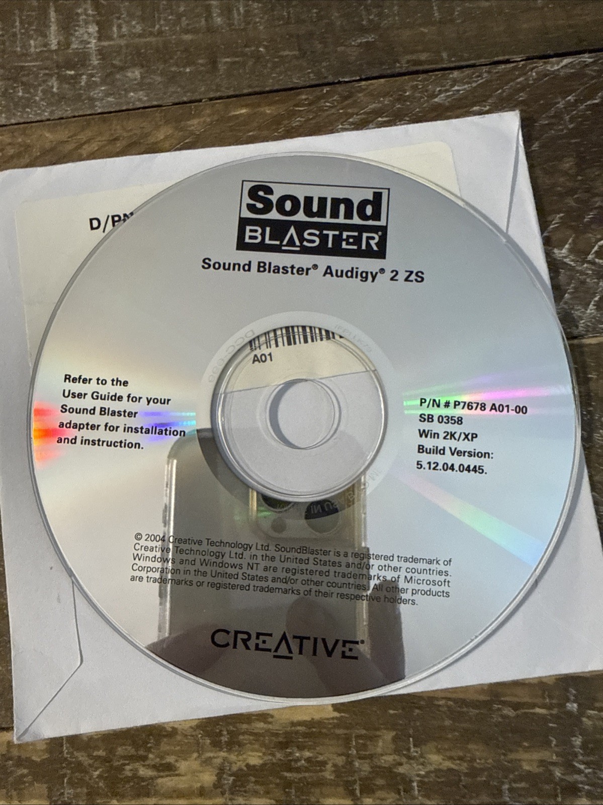 Sound Blaster Audigy 2 ZS Software PC Cd Rom