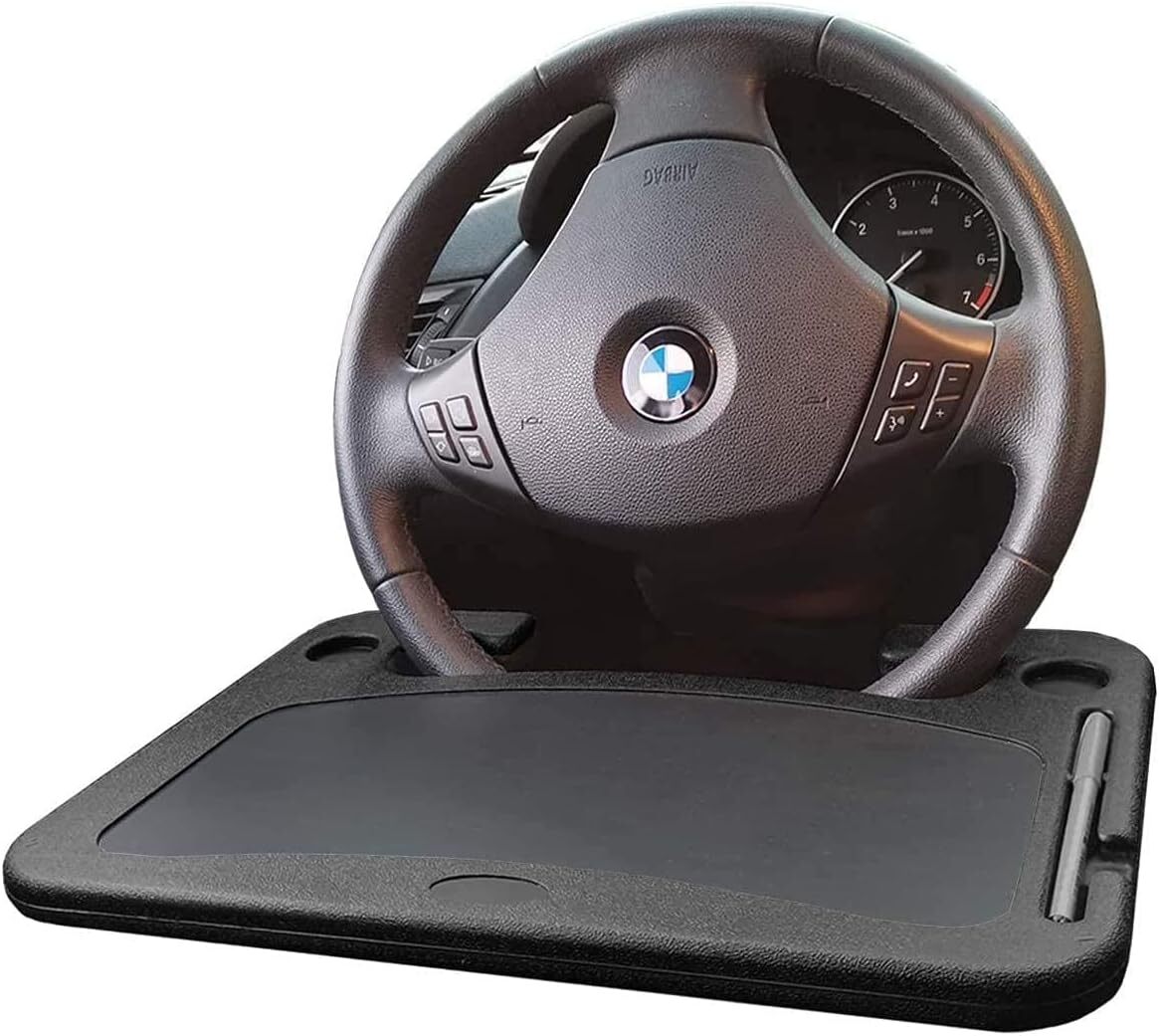 Universal Black Car Steering Wheel Desk Tray For Eating And Working On The Go