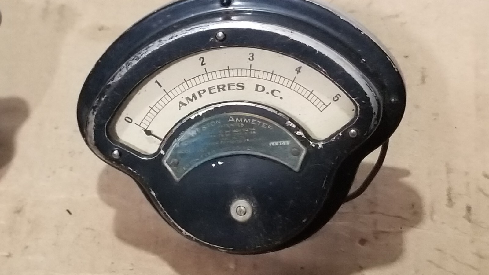 Vintage Weston Direct Current 0-5  AMPERES meter Model 267 , USA