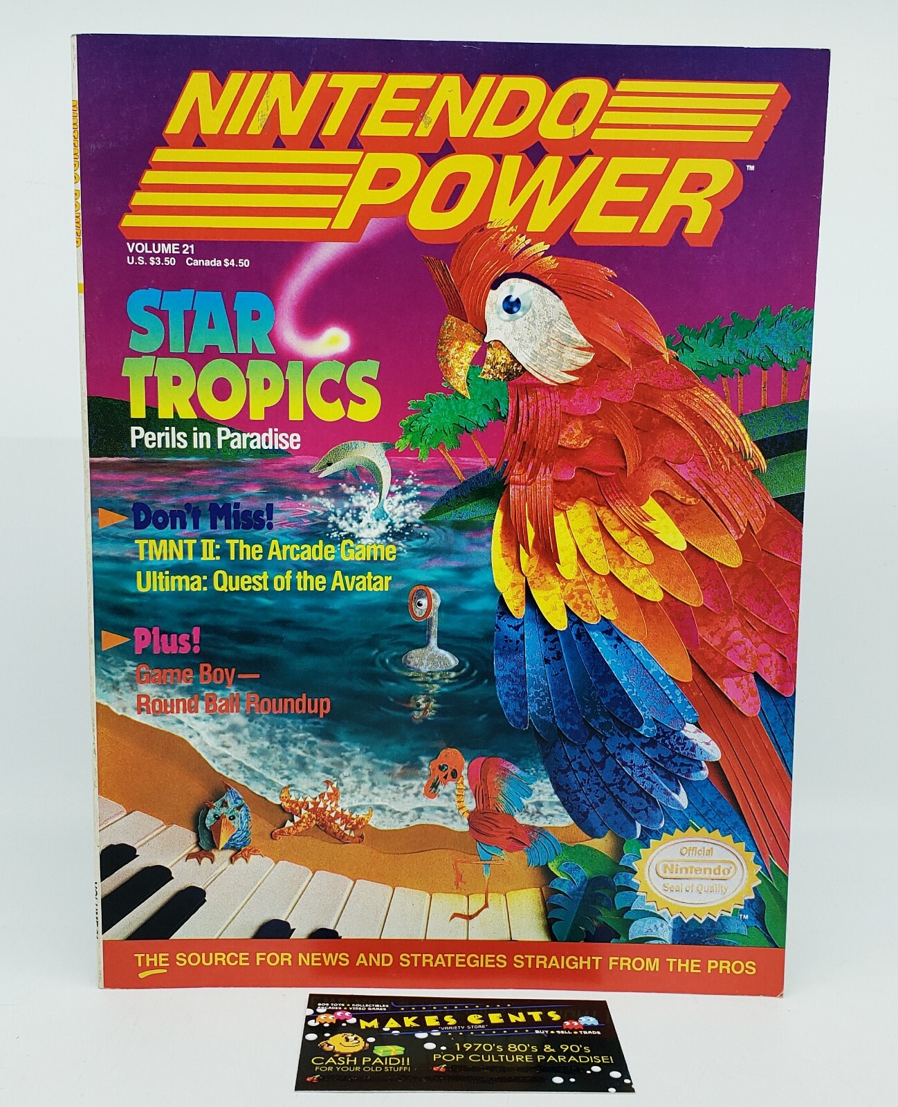 Nintendo Power Magazine Issue Volume 21 Star Tropics w/ Metal Storm Poster
