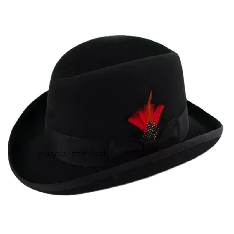 Classic Men‘s Capelo Dress Formal Hat Australian Wool Homburg Godfather