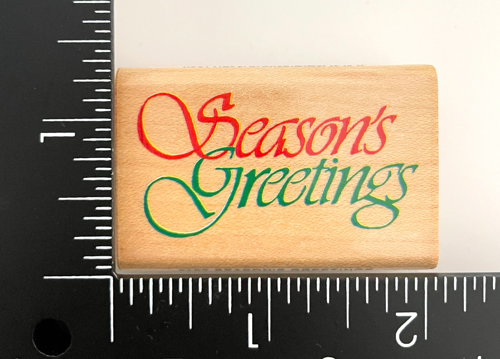 Comotion Seasons Greetings 197 Wood Mounted Rubber Stamp