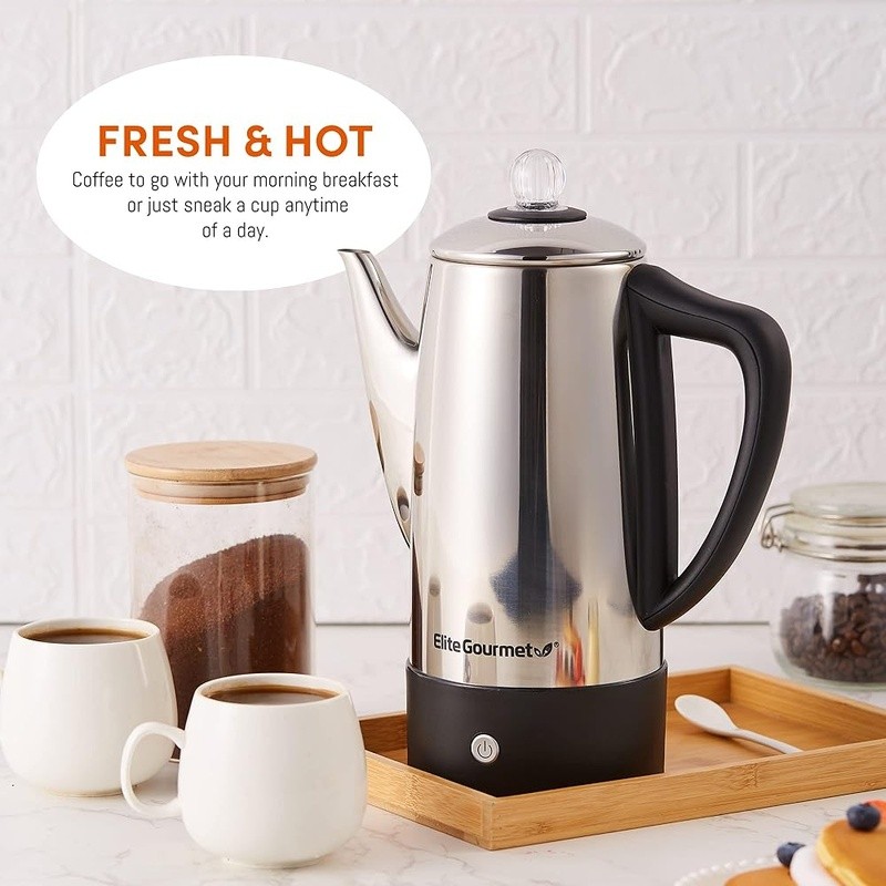 Stainless Steel Percolator Coffee Maker 12 Cups Fast Brew Automatic Keep Warm US