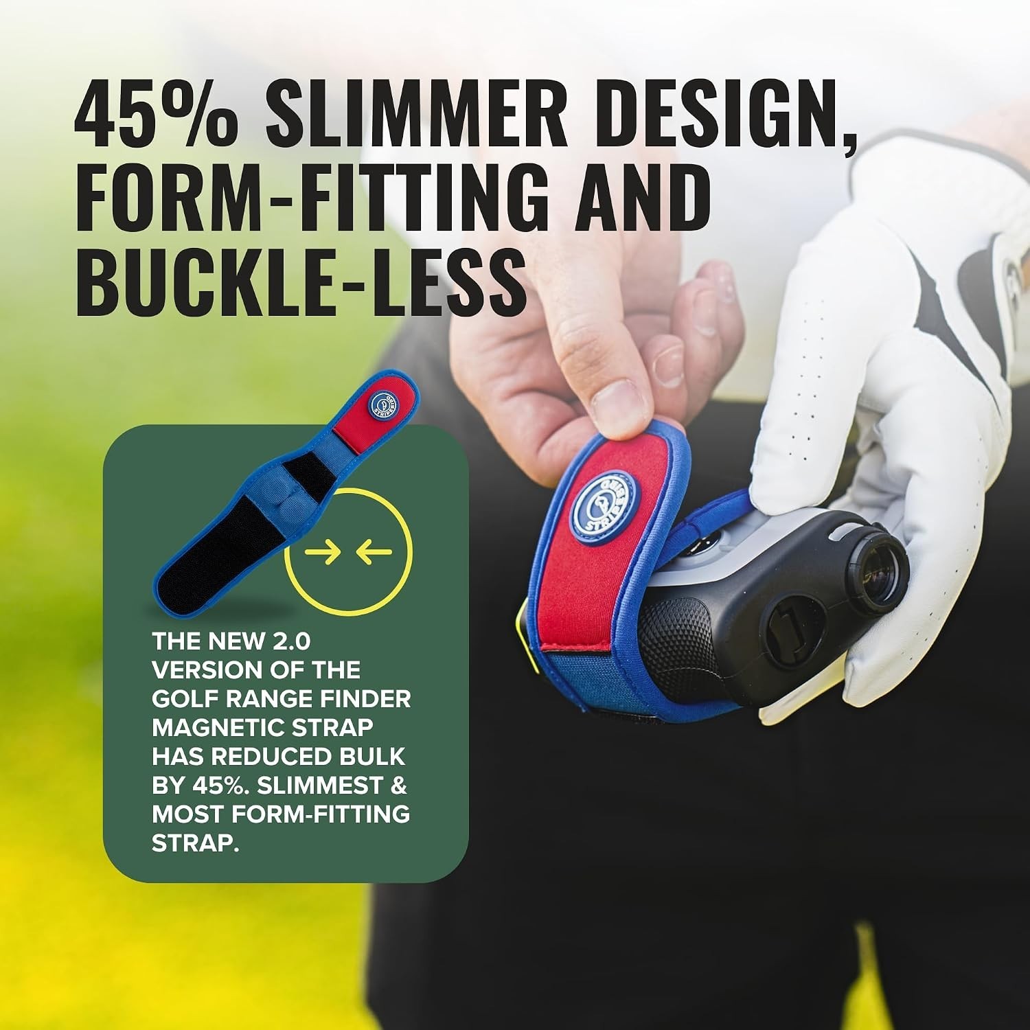 2.0 Slim Magnetic Strap for Golf Rangefinder - Buckle-less Design & Super Strong