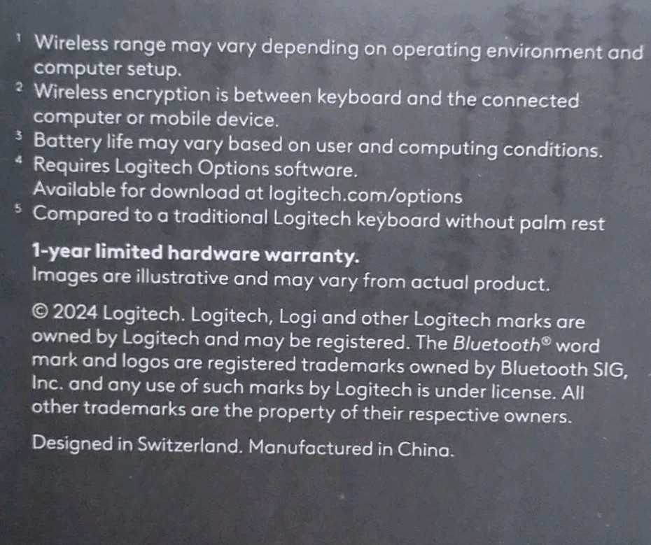 NIB Logitech ERGO K860 Wireless Keyboard - Black Bluetooth & Dongle Ergonomic