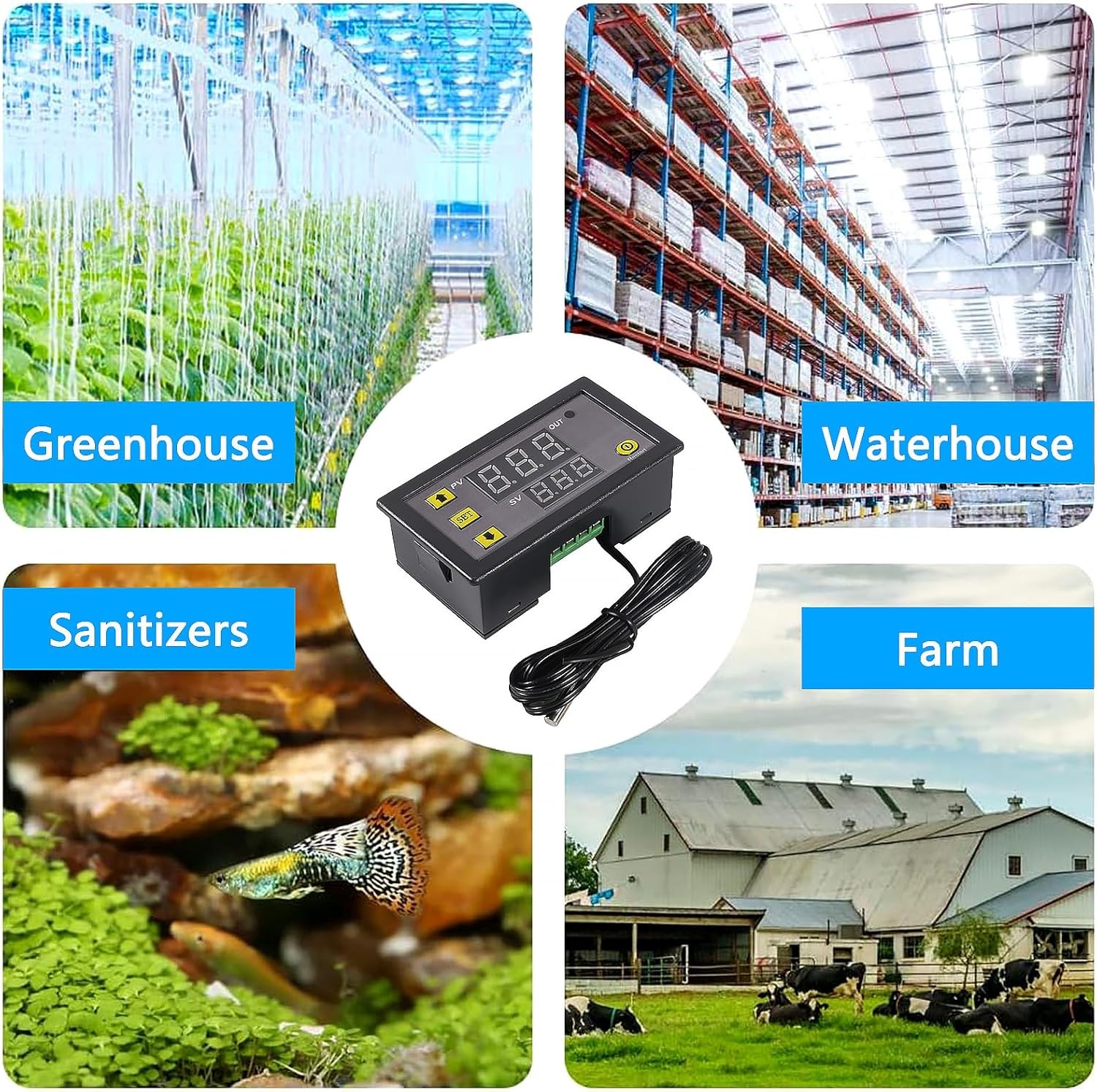 2PCS W3230 Digital Temperature Controller 12V LED Thermostat -50~120°C