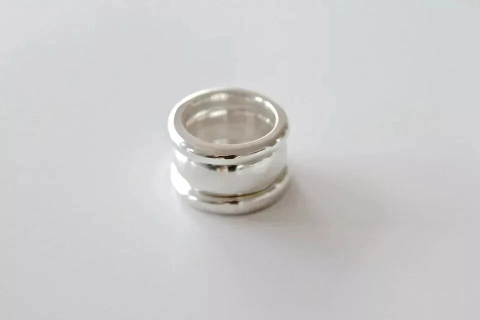 Solid 925 Sterling Silver 3 Dome Chunky Set Of Statement Handmade Ring All Size