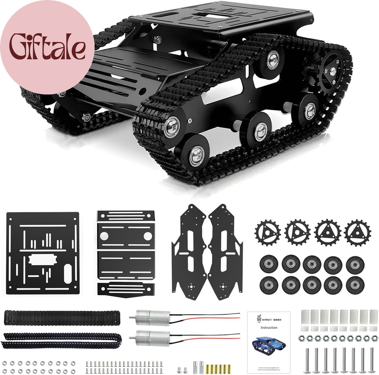 Robot Tracked Tank Car Chassis, Shock Absorbing Robot Chassis Full-Metal Robotic