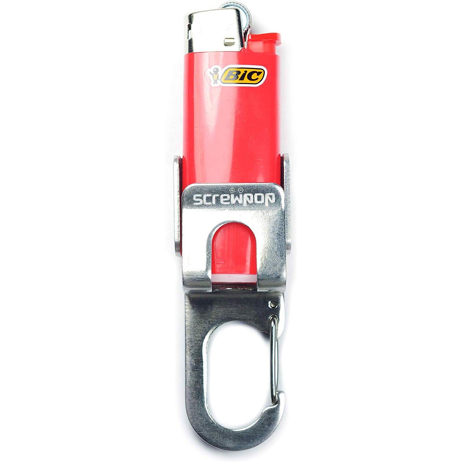 Bic Standard Full-Size Lighter Holder Keychain Multi Tool with Carabiner Clip...