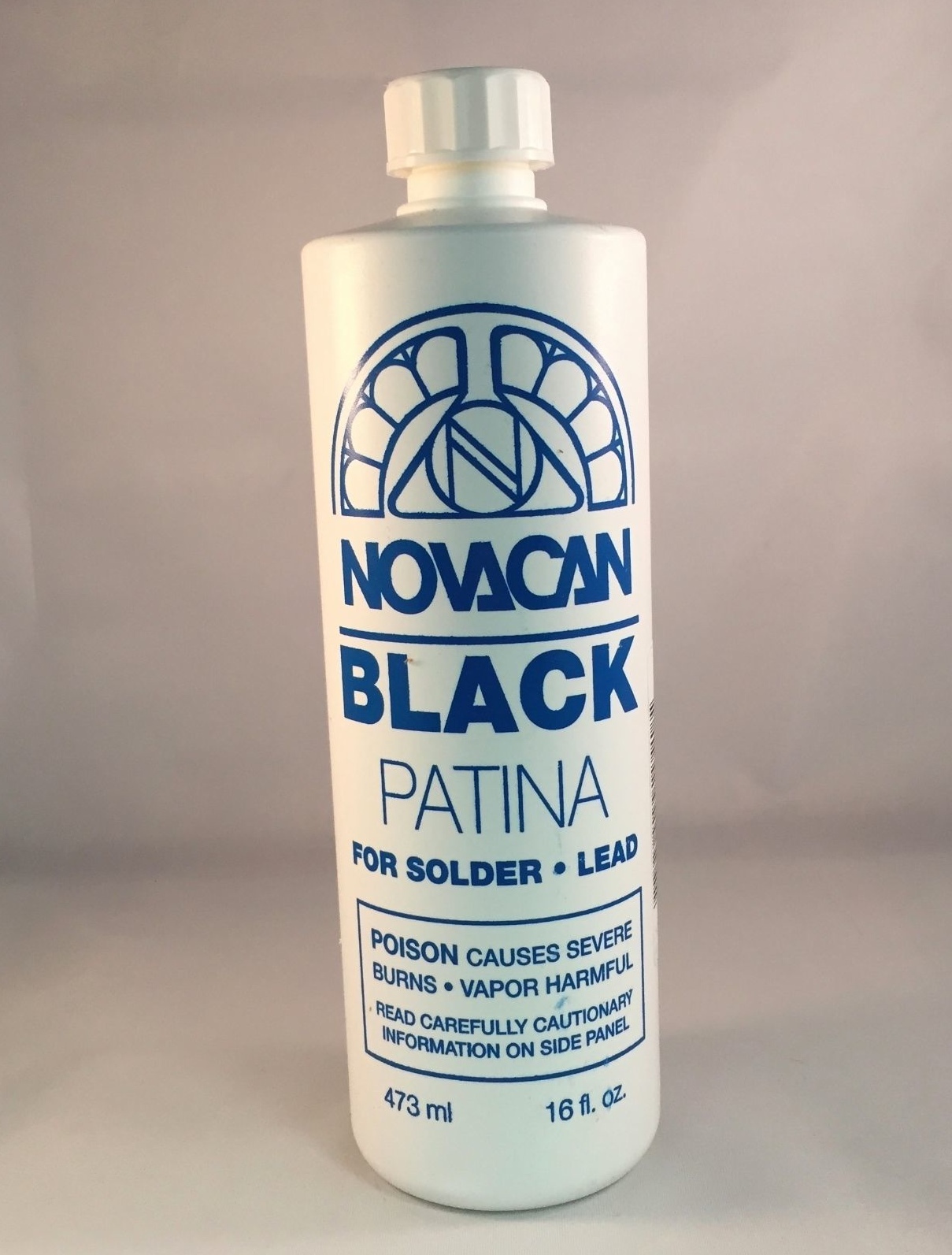 16 Oz Novacan Black Patina For Lead & Solder - Stained Glass Supplies