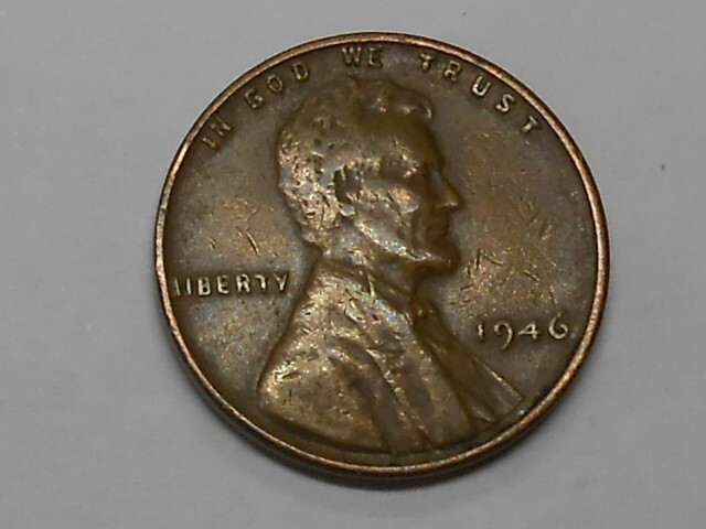 1946 no mint mark Lincoln cent with errors