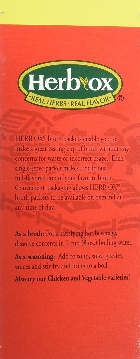 Versatile Herb Ox Sodium-Free Beef Bouillon - 50 Packets for Culinary Delights