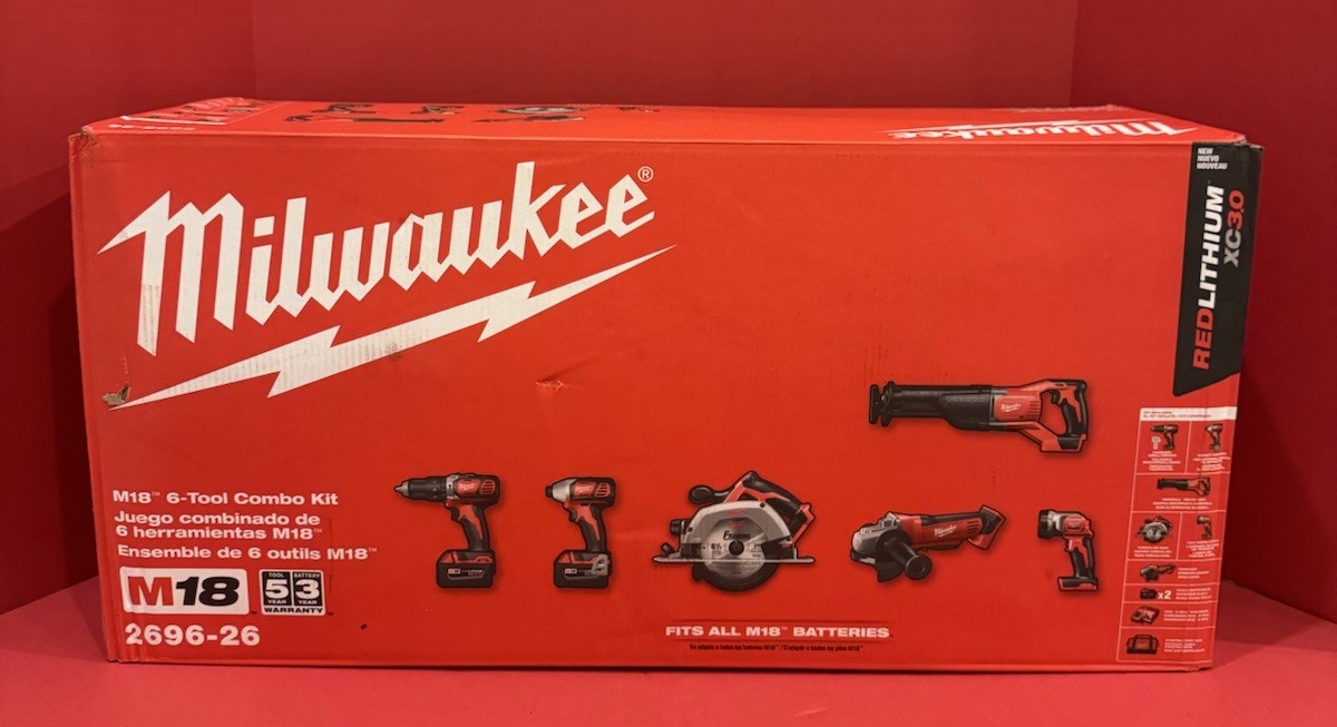 Milwaukee 2696-26 M18 18V Cordless 6-Tool Combo Kit