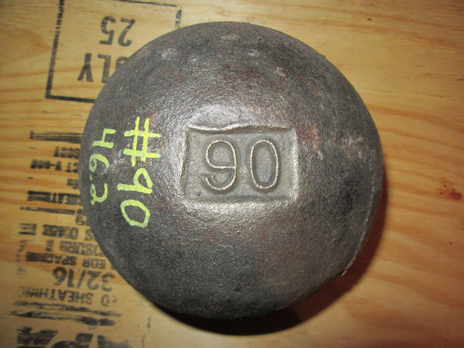 YORK Globe Half 90 Pound Glob Grip Number Side