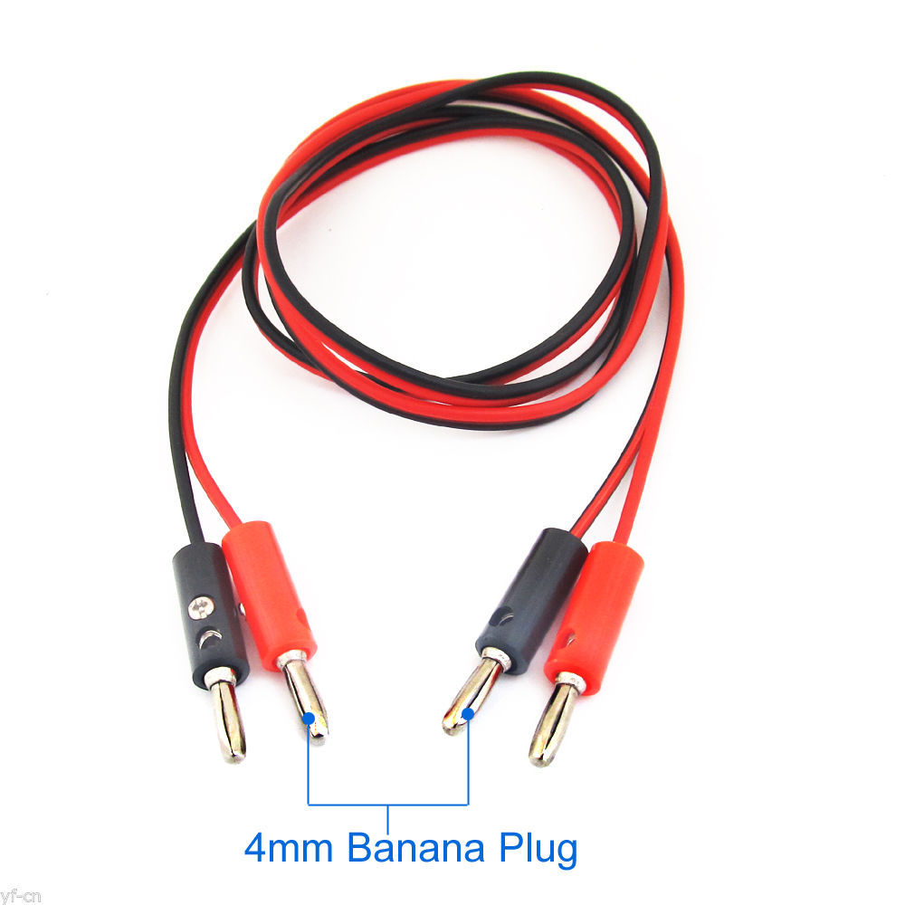 1pair 1M/3.3FT 4mm Banana Plug to 4mm Banana Plug Electrical Test Cable Leads