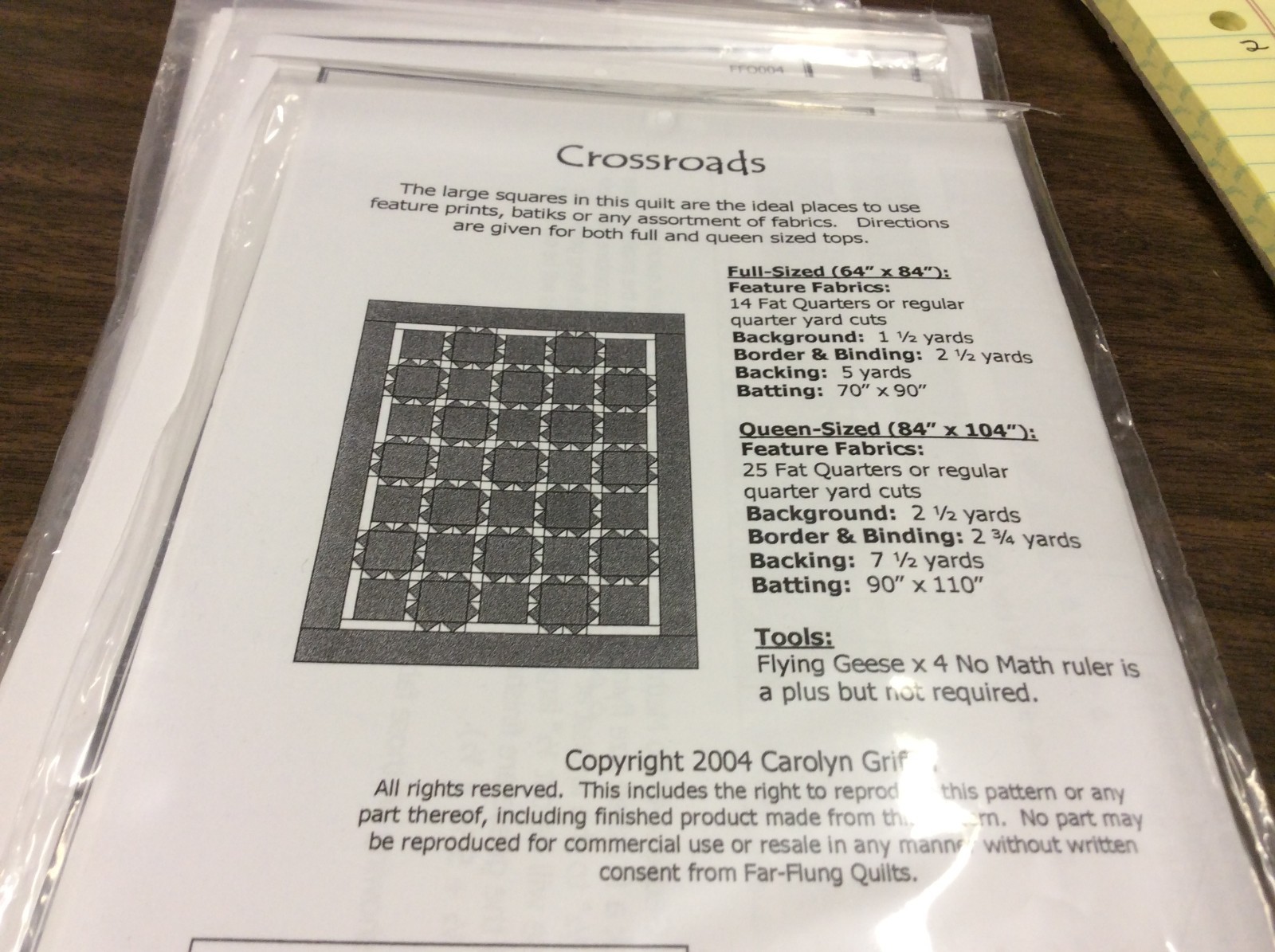 CROSSROADS QUILT PATTERN #FFQ004 BY FAR-FLUNG QUILTS