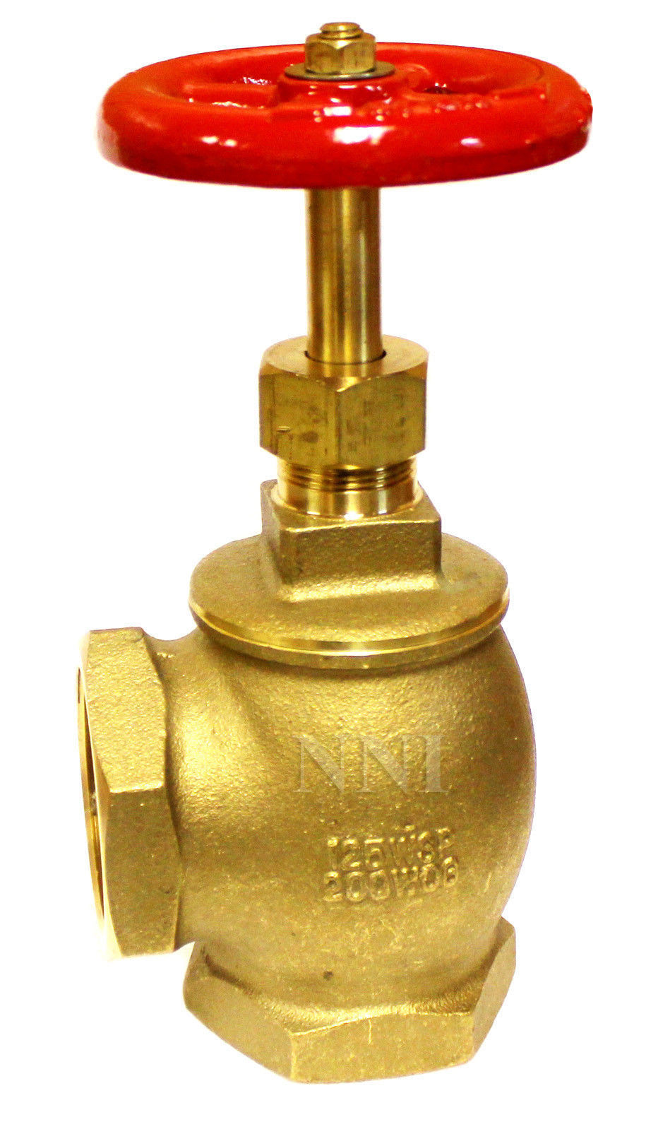 1-1/4" NPT Angle Globe Stop Valve Rubber Seat 200 psi