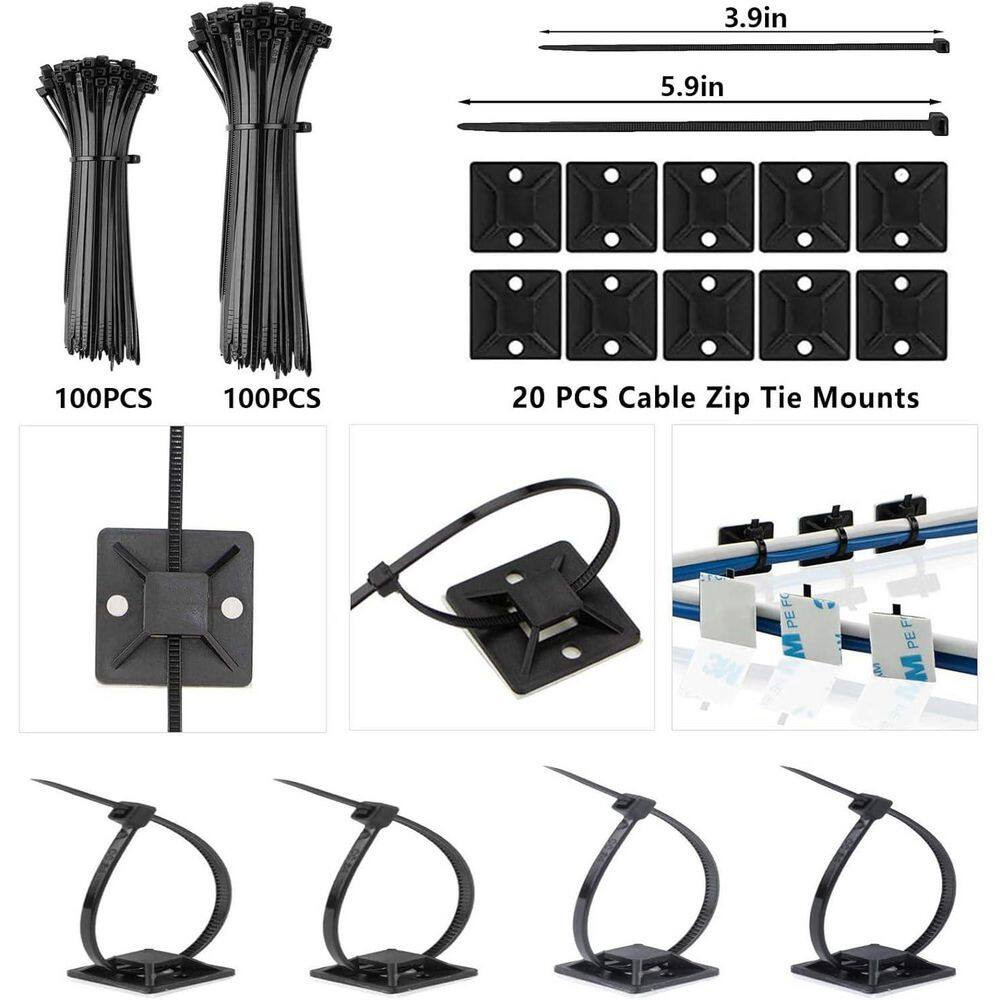 Cable Management Kit 327 PCS with Cable Sleeves, Clips, Holders, Organizer Strap