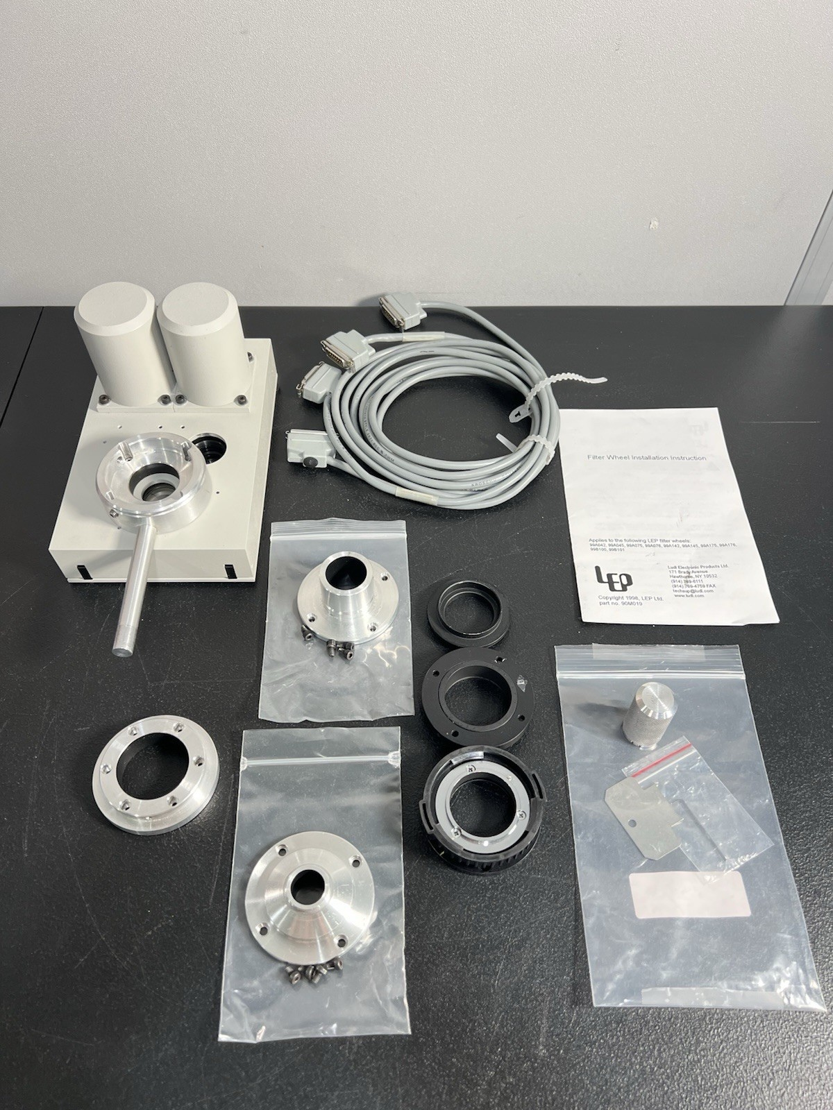 Ludl LEP Microscope Dual Filter Wheel Shutter Assembly Serial #097449