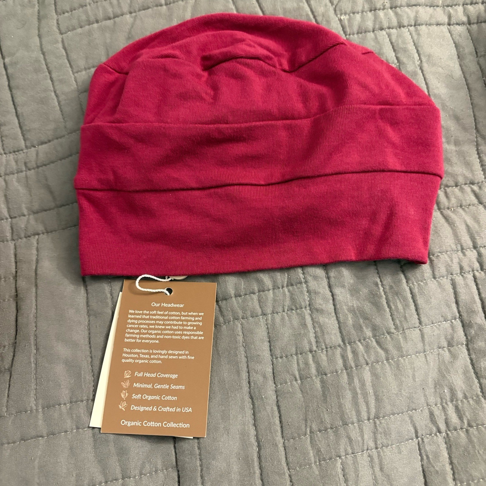 Cardani Headwear Headcover Unlimited Pink Cap NWT Organic Cotton Beanie