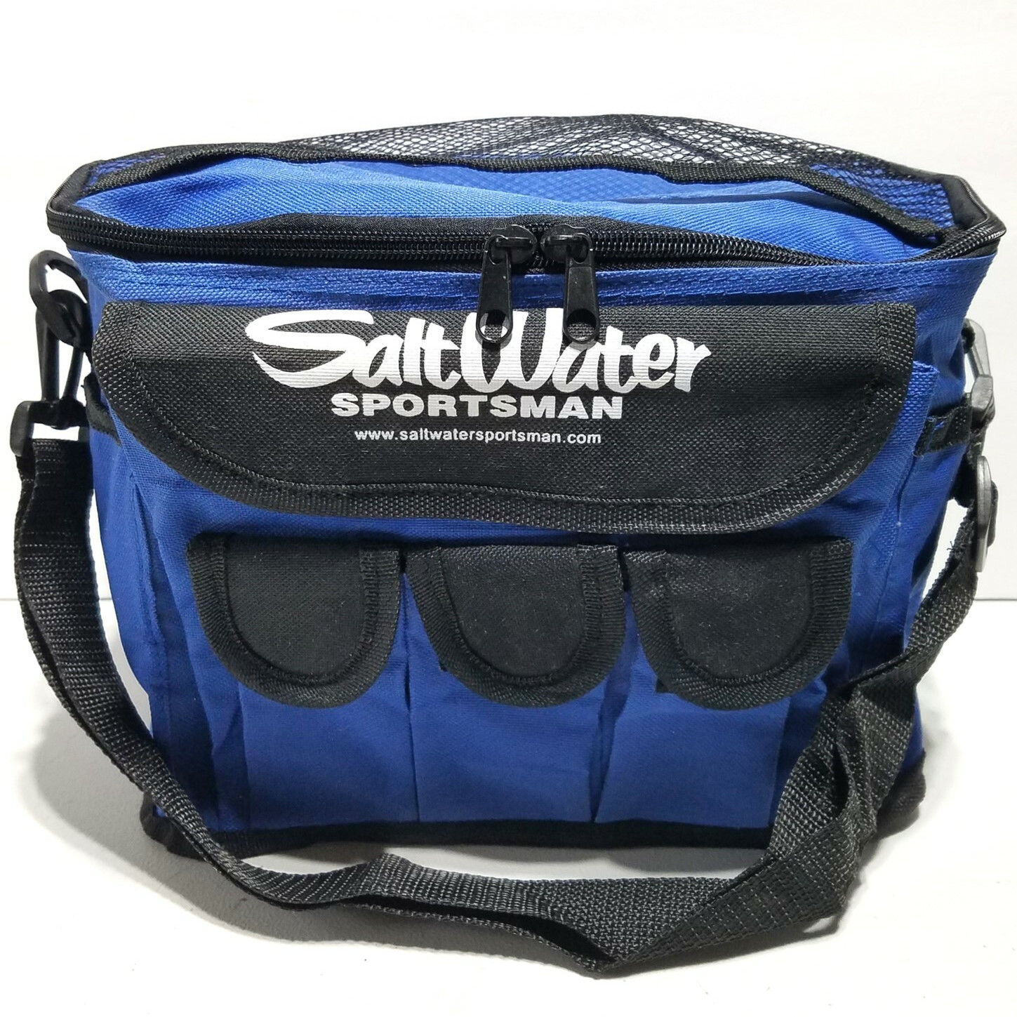 Multi-Purpose Zippered Bag Pockets Blue Removable Strap Fishing Hunting Golfing