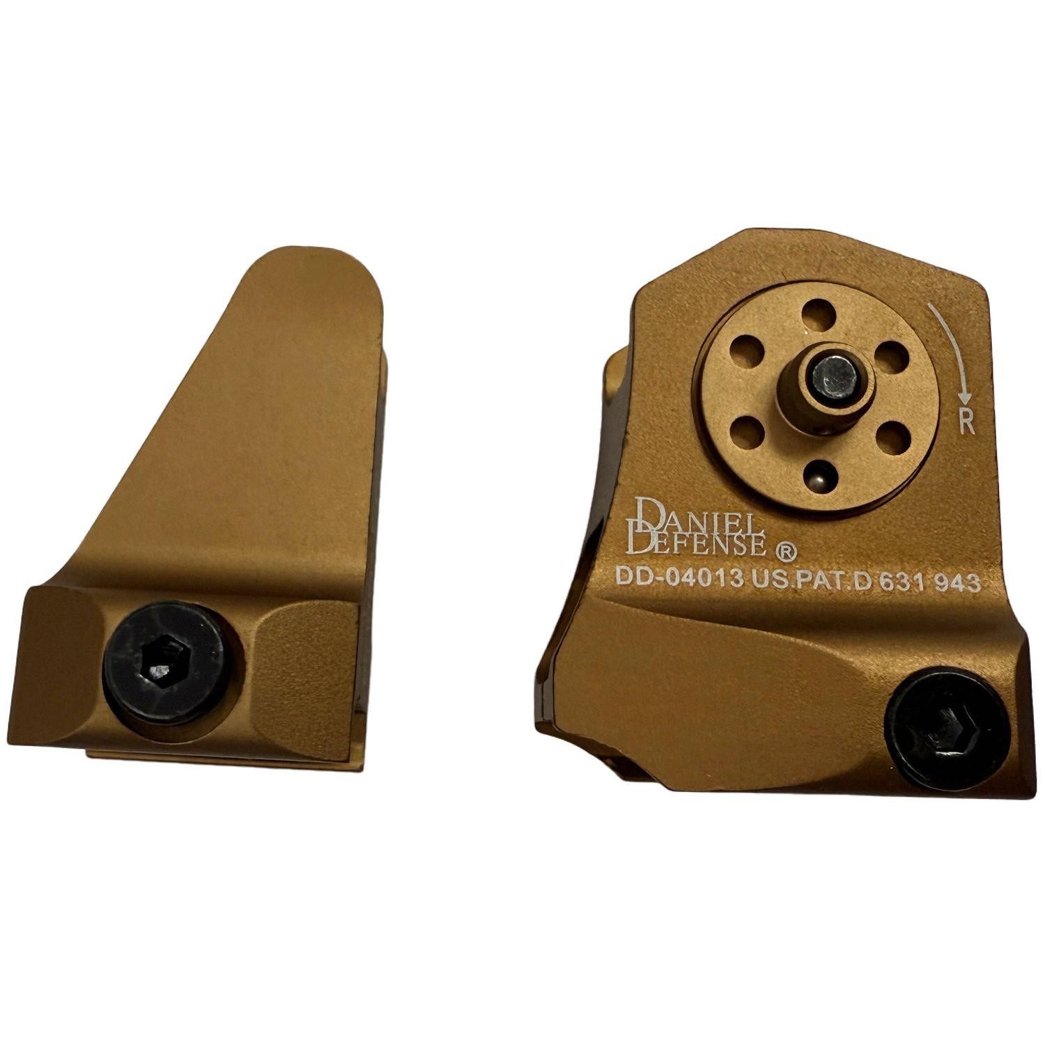 1 Pair Tactical Low Profile Metal Sights Folding Iron Front & Rear Set Brown
